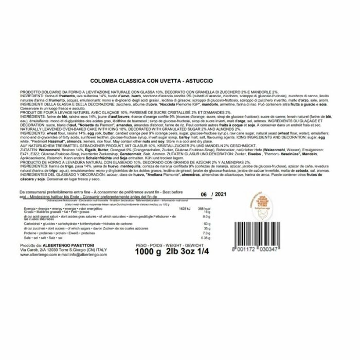 Colomba Albertengo 1 Kg 2 Colomba Albertengo 1 Kg - immagine 2