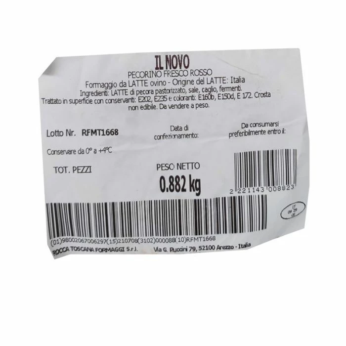 Pecorino Fresco Il Novo 800g 2 Pecorino Fresco Il Novo 800g - immagine 2