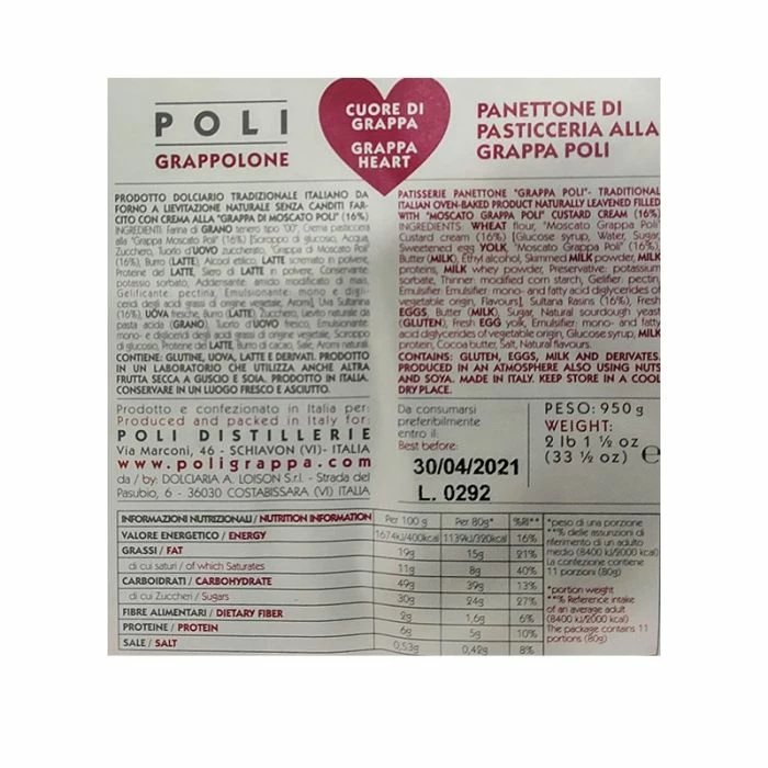 Panettone Grappolone Poli 950g 2 Panettone Grappolone Poli 950g - immagine 2