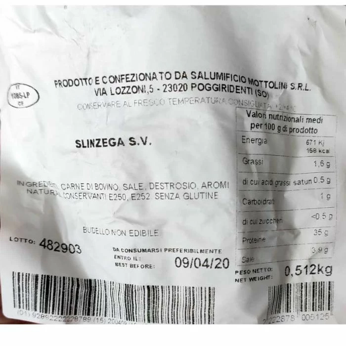 Slinzega Mottolini 600g 2 Slinzega Mottolini 600g - immagine 2